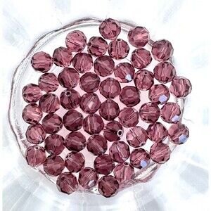 50pcs Beads for Jewelry #22165 Purple Faceted Glass Beads